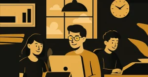 ilustrasi kantor produktif